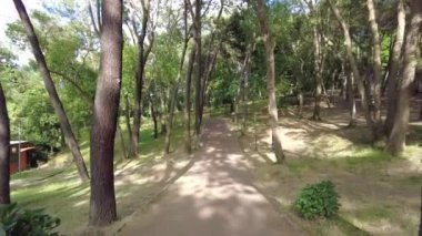 Sabahın erken saatlerinde yürüyüş yolu olan şehir parkları ,