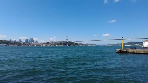 Γέφυρα Βοσπόρου Στην Ιστανμπούλ Της Τουρκίας — Αρχείο Βίντεο
