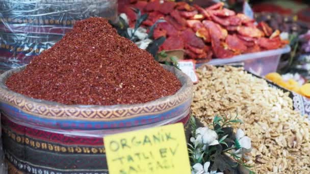 Condimente Tradiționale Fructe Uscate Bazarul Local Din Curcan — Videoclip de stoc