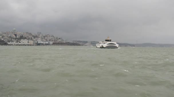 Veerboot Varen Bosporus Rivier Istanbul — Stockvideo