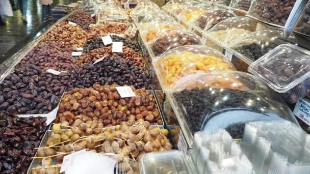 Data Wystaw Owoców Sprzedaż Lokalnym Rynku Stambule — Wideo stockowe
