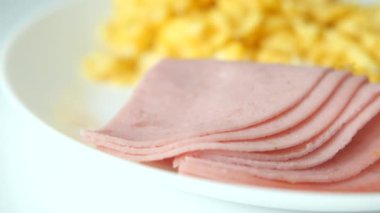 salami sausage cut into thin pieces .