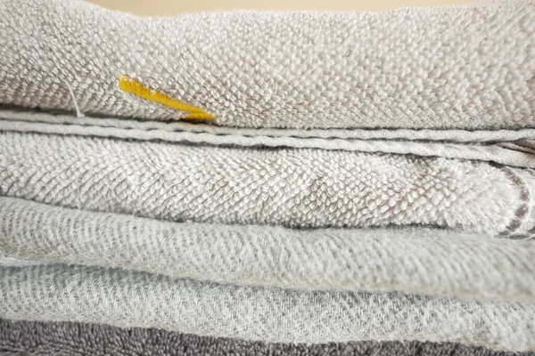 Close Stack Shower Towel Table — Stock Photo, Image