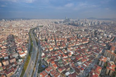  İstanbul 'da otoyol çok katlı kavşak .