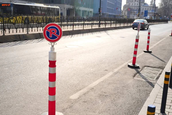 Δεν Υπάρχει Πινακίδα Στάθμευσης Στο Δρόμο Στην Κωνσταντινούπολη — Φωτογραφία Αρχείου