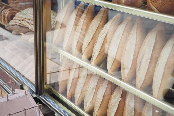 Baked Pastry Glass Window Bakery — Stock Photo, Image