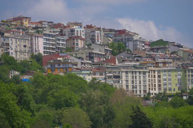  İstanbul 'un eski çatıları. Hava görünümü. 