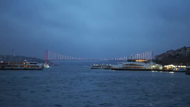 Ferryboat Sail Bosphorus River Istanbul — Stock Video