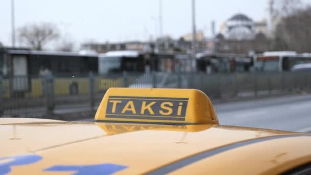 Taxi Auto Ulici Kvalitní Fotografie — Stock video