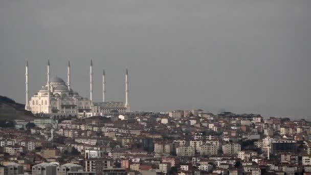 Vista Ángulo Alto Mezquita Camlica Estambul — Vídeo de stock