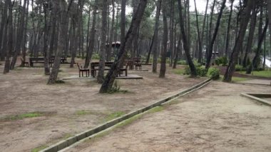 İstanbul 'da ahşap piknik masası .