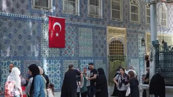 Интерьер Мечети Султана Стамбуле — стоковое видео