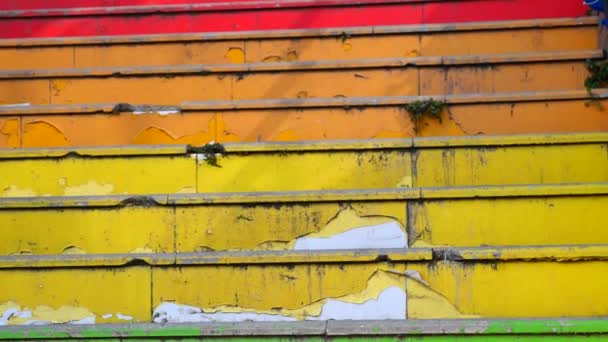 Stanbul Daki Eski Renkli Merdivenler — Stok video
