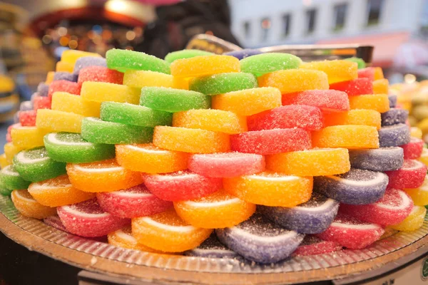 Stos Kolorowych Cukierków Słodkiej Galaretki — Zdjęcie stockowe