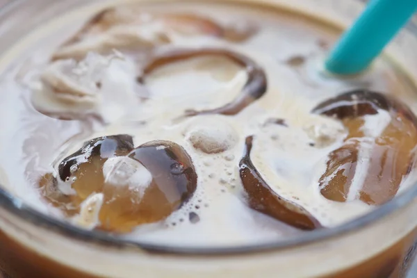 Детали Снимка Холодного Кофе Поздно Высокий Стакан — стоковое фото