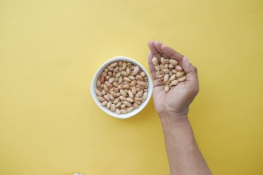 Fıstıklı fıstıkların üst görüntüsü. .