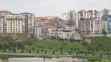  İstanbul 'un eski çatıları. Hava görünümü. 
