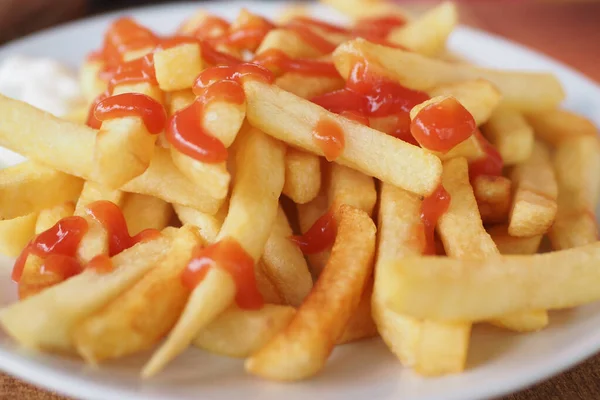 Detail Shot French Fries Table — Stock fotografie