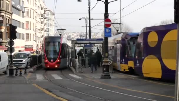Krůtí Istanbul1 Červen2023 Istanbul Light Train Metro Okresním Nádraží — Stock video
