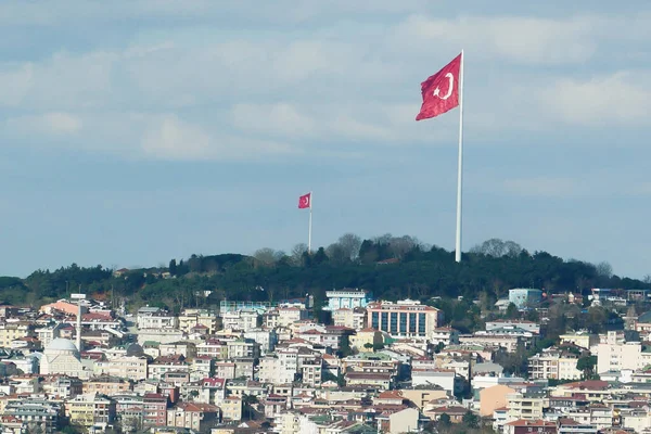 Low Angle View Turkish Flag Sky — Stock Photo, Image
