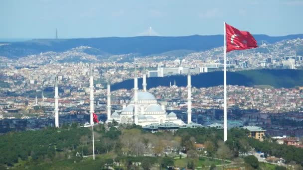 Άποψη Υψηλής Γωνίας Του Τζαμιού Camlica Στην Κωνσταντινούπολη — Αρχείο Βίντεο