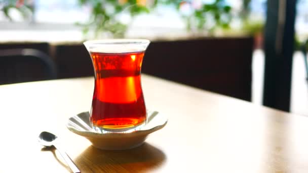 Ceaiul Tradițional Turcesc Masa Albă — Videoclip de stoc