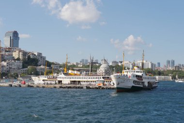 ferryboat sail on the Bosphorus river in istanbul .