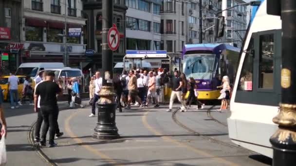 Indyk Istanbul Czerwiec 2023 Stambuł Światła Pociąg Metra Stacji Powiatowej — Wideo stockowe