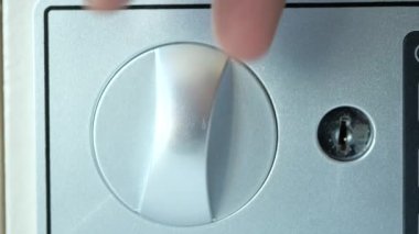 Safe dial lock close up background. High quality photo
