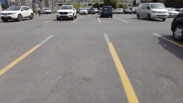 Empty Car Parking Turkey — Stock Video