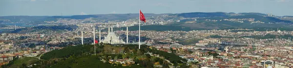 Vysoký Úhel Pohledu Mešitu Camlica Istanbulu — Stock fotografie