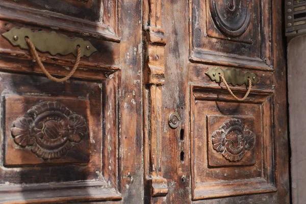 Brązowe Drewno Stare Drzwi Indyku — Zdjęcie stockowe