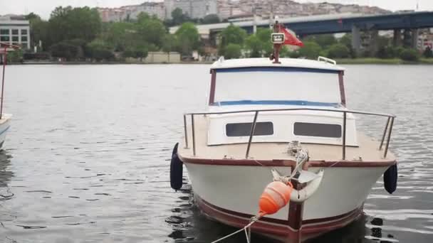 Лодка Реке Истанбуле — стоковое видео