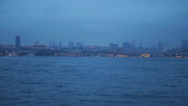 Traghetto Vela Sul Fiume Bosforo Istanbul — Video Stock