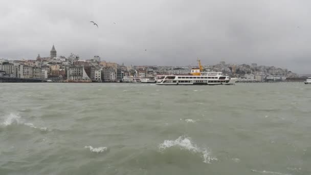 Ferryboat Sail Bosphorus River Istanbul — ストック動画