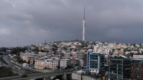 Krůtí Istanbul17 Červen2023 Kucuk Camlica Radio Tower Istanbulu — Stock video
