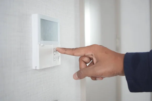 Schakelaar Smart Home Wall Control Panel Inschakelen Regeling Van Airconditioning — Stockfoto