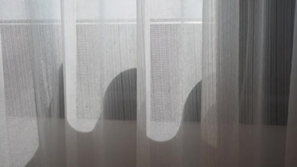 Close Clean Fabric Curtain — Stock Video