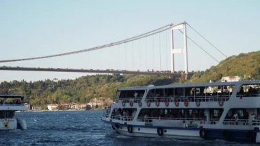 ferryboat sail on the Bosphorus river in istanbul .