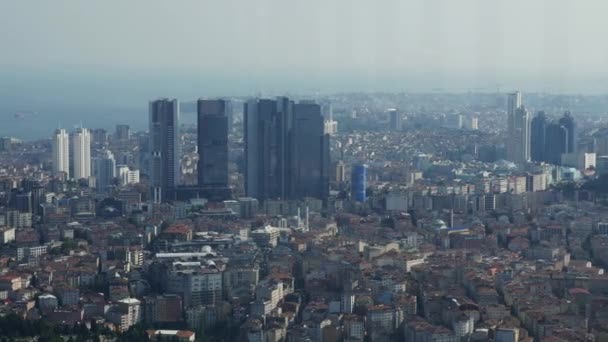 Isztambuli Pénzügyi Lakóépületek Áttekintése Reggelente — Stock videók