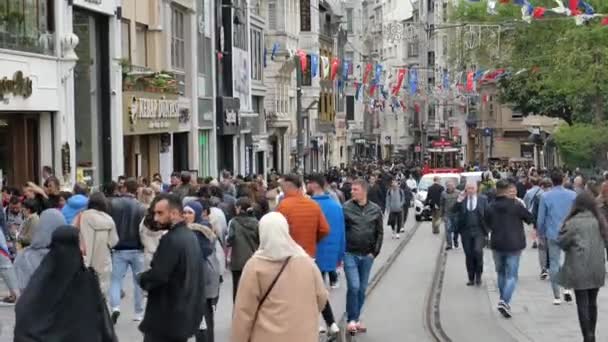 2023 Június Zsúfolt Istiklal Utca Taksim Isztambul — Stock videók