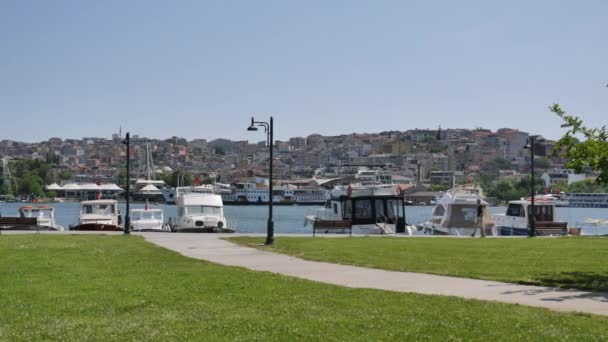Quai Bateau Sur Rivière Istanbul — Video
