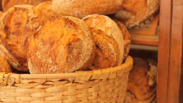Ekologiskt Bröd Jordbruksmarknaden Istanbul — Stockvideo