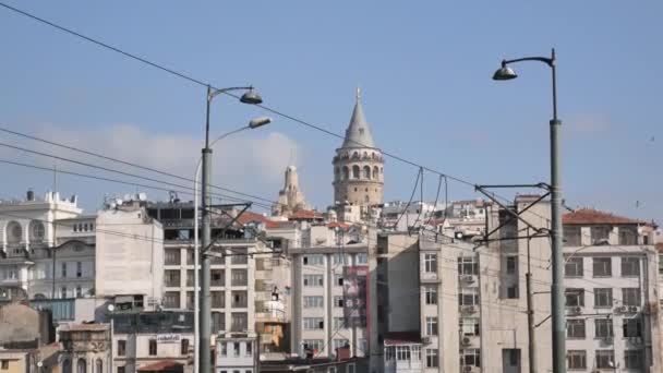 Turquía Estambul Julio 2023 Paisaje Urbano Estambul Con Torre Galata — Vídeos de Stock