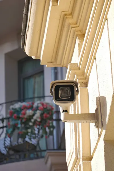 Outdoor security camera on a building in istanbul .