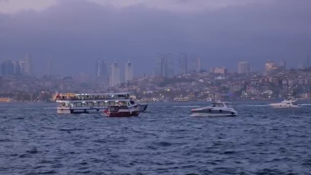 View Bosporus Istanbul Turkey — Stock Video