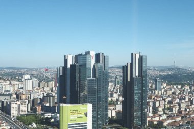  İstanbul 'daki finans ve konut binalarının arialview' i .