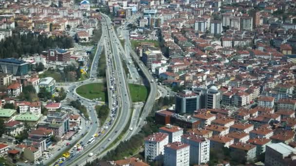 Многоуровневый Узел Автомагистрали Стамбуле — стоковое видео