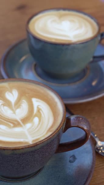 Kávé Csésze Asztal Természetes Fény Másolás Kiváló Minőségű Fénykép — Stock videók