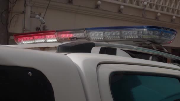 Światła Migające Samochodów Policyjnych Bliska — Wideo stockowe